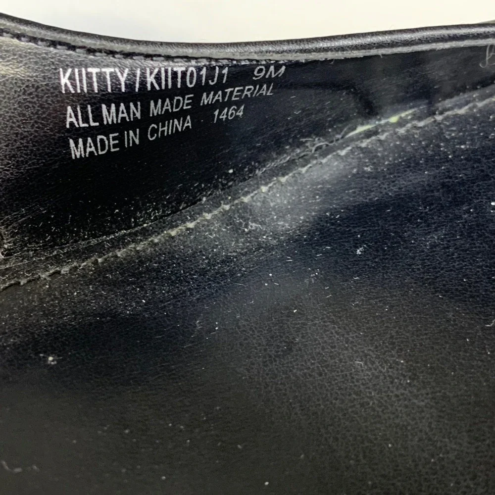Madden Girl Kllty Black Block Heel Slingback Pumps Cap Toe Women's Size‎ 9M